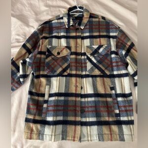 zara plaid shacket (xs)
